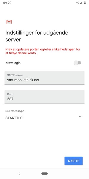 Vælg Sikkerhedstype