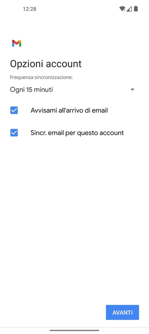 Seleziona AVANTI