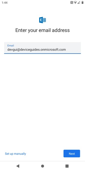 Enter your Email address and  select Set up manually