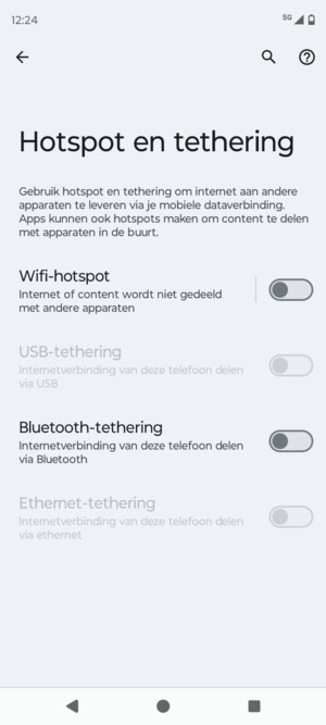 Selecteer Wifi-hotspot