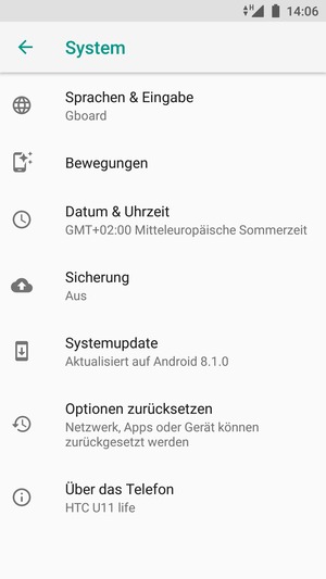 Wählen Sie Systemupdate