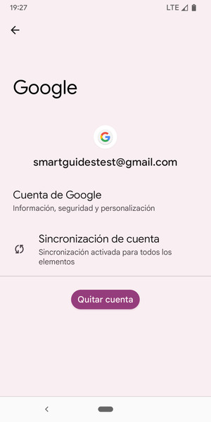 Seleccione Sincronización de cuenta