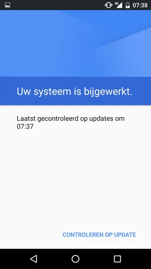 Als uw telefoon up-to-date is, zult u het volgende scherm zien.