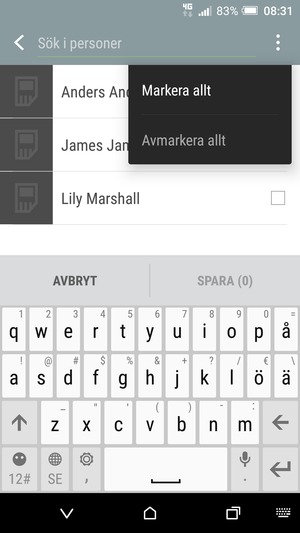 Välj Markera allt