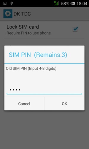 Enter your Old SIM PIN and select OK