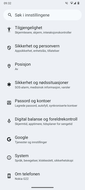 Bla til og velg Sikkerhet og personvern