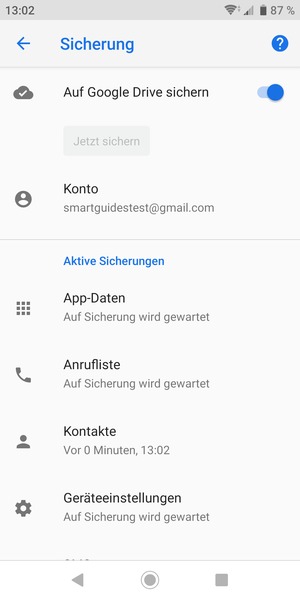 Wählen Sie Konto