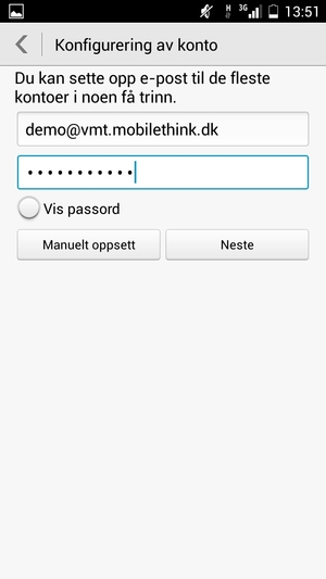 Skriv inn e-postadresse og passord. Velg Neste
