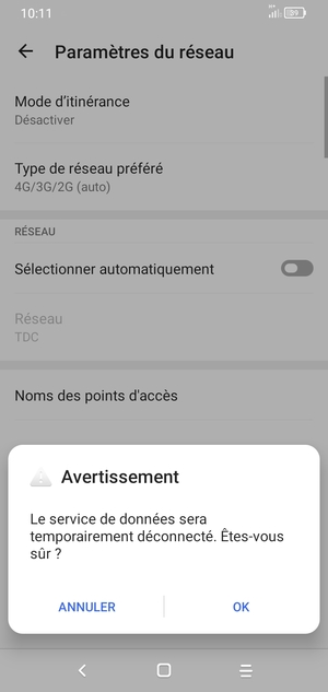 Sélectionnez OK