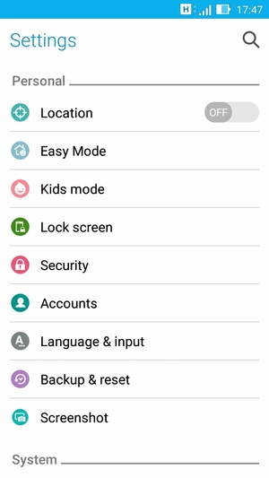 Scroll to and select Lock screen