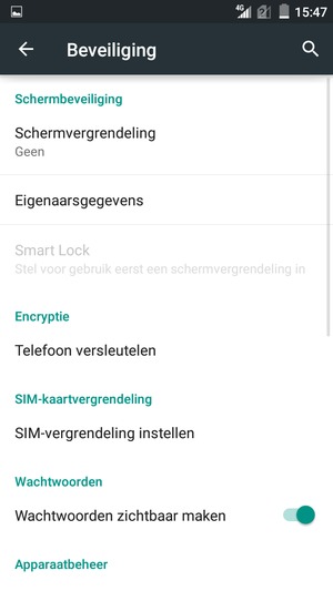 Selecteer SIM-vergrendeling instellen