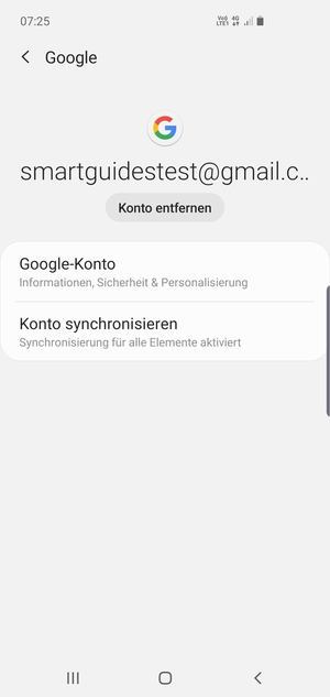 Wählen Sie Konto synchronisieren