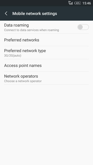 To change network if network problems occur, select Network operators