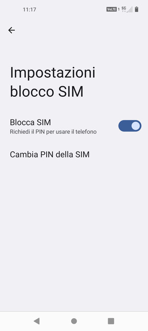 Seleziona Cambia PIN della SIM