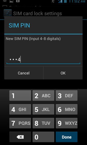 Enter your New SIM PIN and select OK