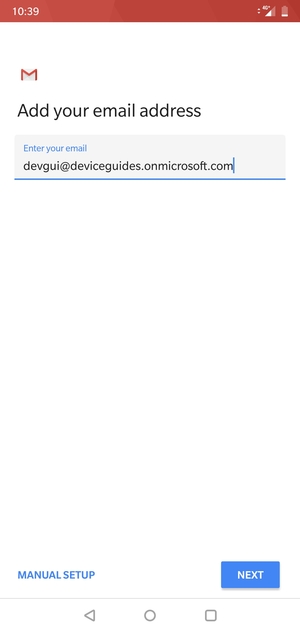 Enter your Email address and  select MANUAL SETUP