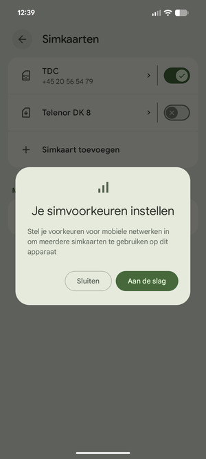 Selecteer Aan de slag
