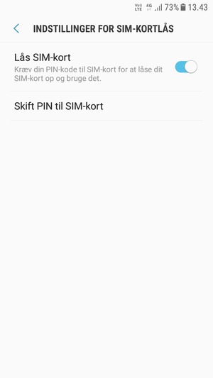 Vælg Skift PIN til SIM-kort