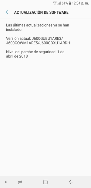 Si su teléfono está actualizado, verá la siguiente pantalla