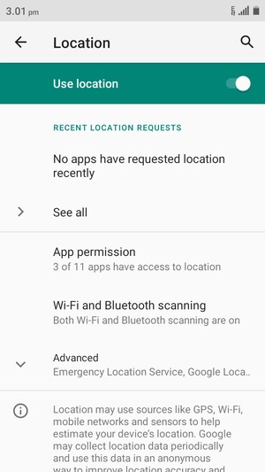 Turn off  Location