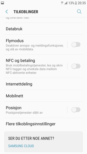 Bla til og velg Mobilnett
