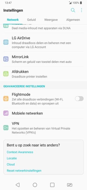 Scroll naar en selecteer Mobiele netwerken