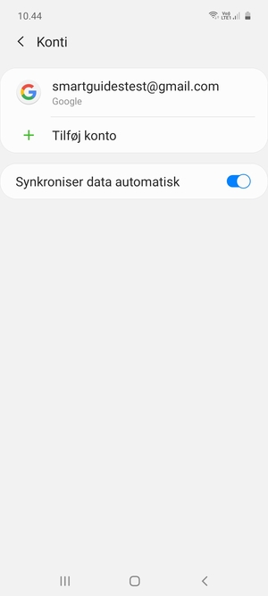 Vælg din Google konto