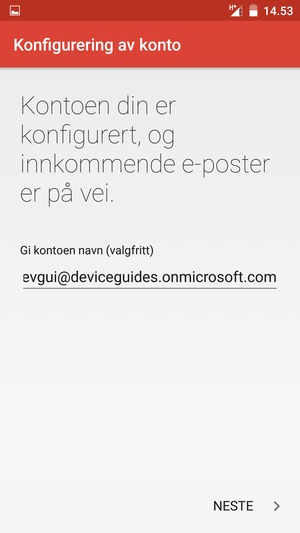 Gi kontoen din et navn og velg NESTE