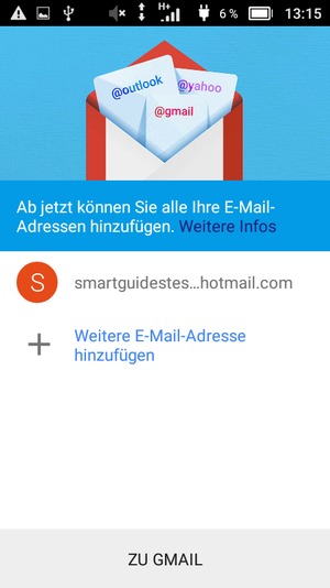 Wählen Sie ZU GMAIL