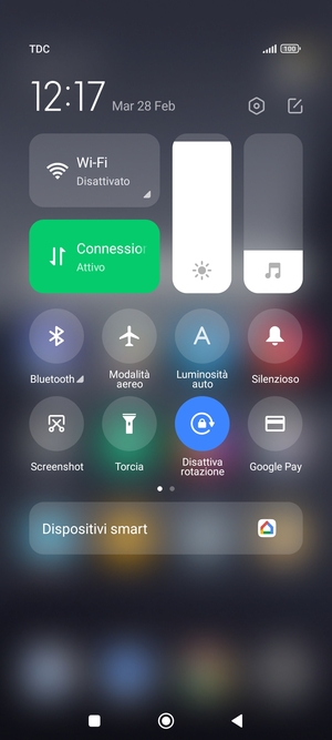 Seleziona Luminosità auto