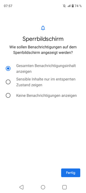 Wählen Sie die gewünschte Option und wählen Sie Fertig