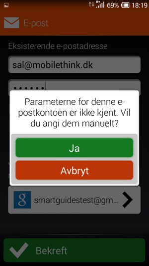 Velg Ja