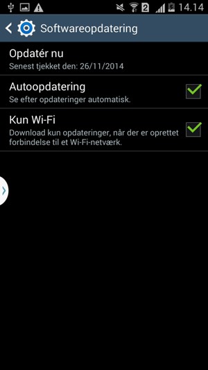 Vælg Opdatér / Opdatér nu