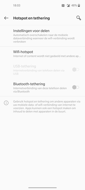 Selecteer Wifi-hotspot