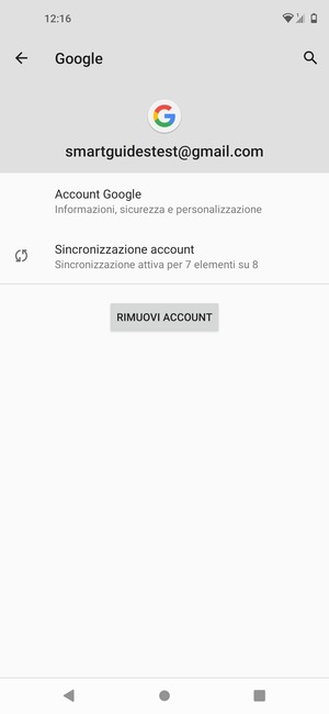 Seleziona Sincronizzazione account