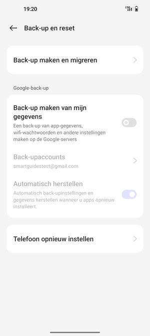 Schakel Back-up maken van mijn gegevens in
