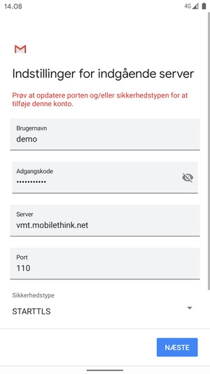 Vælg Sikkerhedstype