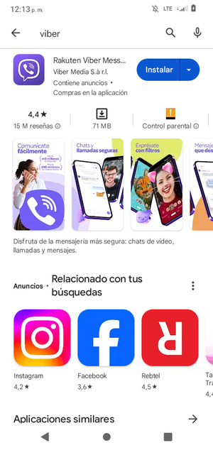 Seleccione la aplicación