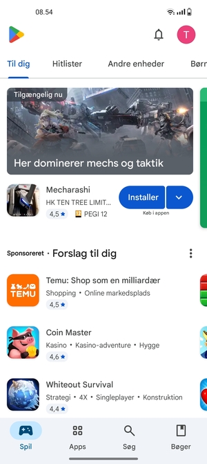 Vælg Søg