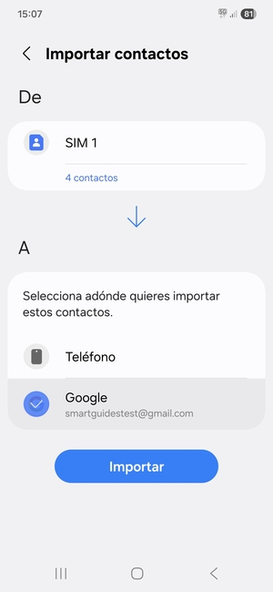 Seleccione Importar