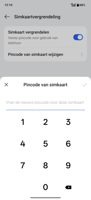 Bevestig uw nieuwe Sim-pincode en selecteer OK