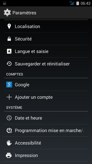Faites défiler et sélectionnez Google