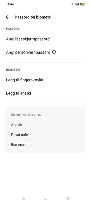 Velg Angi låseskjermpassord