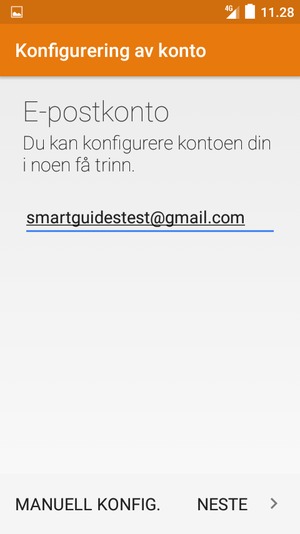 Skriv inn e-postadresse og velg NESTE