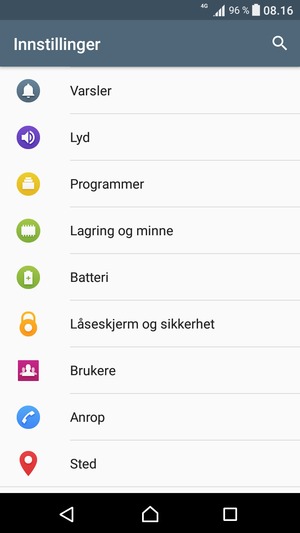 Bla til og velg Låseskjerm og sikkerhet