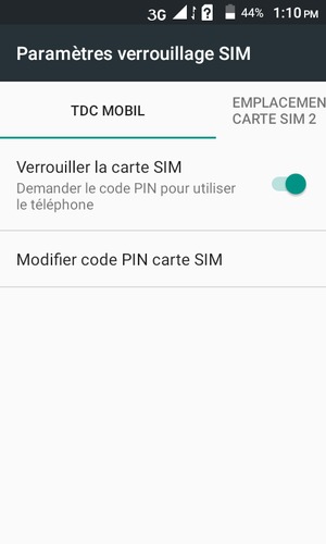 Sélectionnez Public puis Modifier code PIN carte SIM