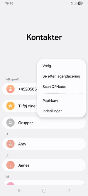 Vælg Indstillinger