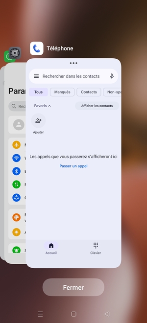 Sélectionnez Fermer pour fermer toutes les applications en cours d'exécution