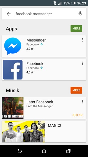 Vælg appen