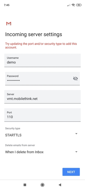 Select Security type
